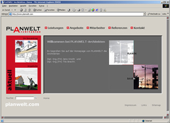 Screenshot der Website vom Architekturbüro Planwelt